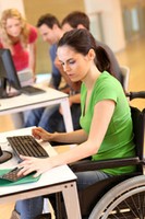 Student in wheelchair